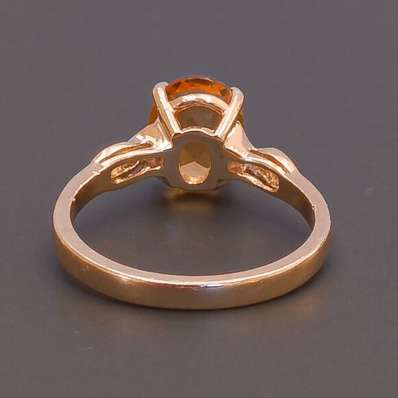 14K Yellow Gold Citrine Solitaire Ring • November Birthstone - Picture 10 of 12